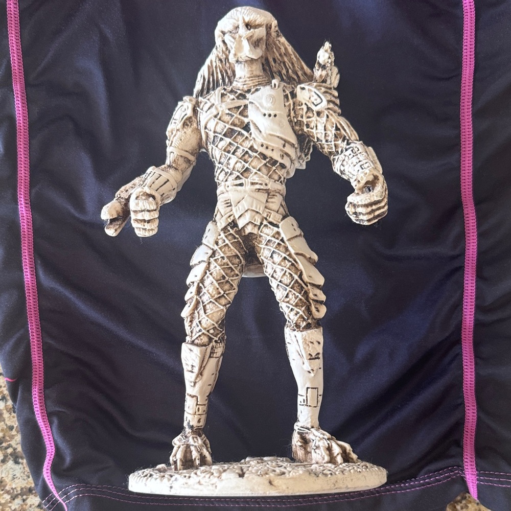 Predator statue 9 inches tall made from fish bone and resin